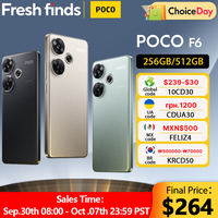 POCO-Smartphone F6 Global Version, Snapdragon, Première mondiale®Isabel 3 NDavid 120Hz Flow AMOLED 90W Turbo Charging Battery, 5000mAh, 8s 1